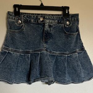 Wild Fable Blue Denim Ruffle Mini Skirt